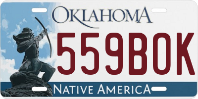 OK license plate 559BOK
