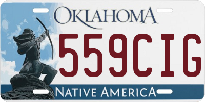 OK license plate 559CIG
