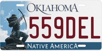 OK license plate 559DEL