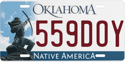 OK license plate 559DOY
