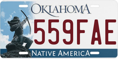 OK license plate 559FAE