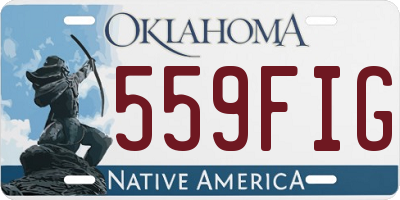 OK license plate 559FIG
