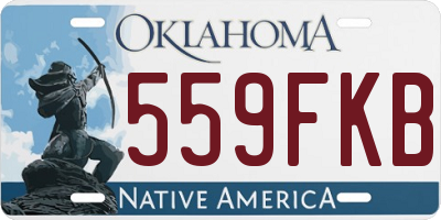 OK license plate 559FKB