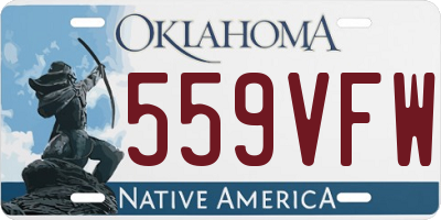 OK license plate 559VFW