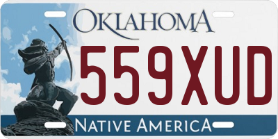 OK license plate 559XUD
