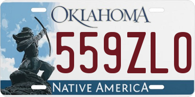 OK license plate 559ZLO