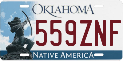 OK license plate 559ZNF