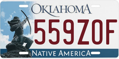 OK license plate 559ZOF