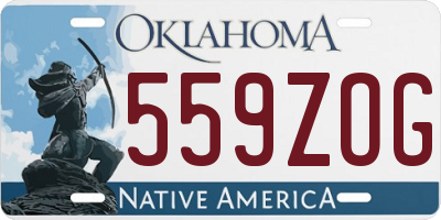 OK license plate 559ZOG