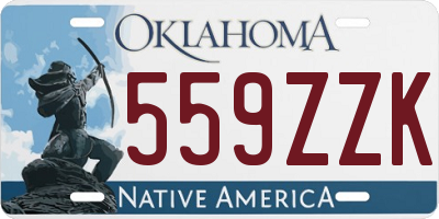 OK license plate 559ZZK