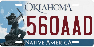 OK license plate 560AAD