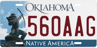 OK license plate 560AAG