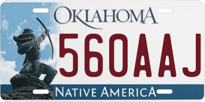 OK license plate 560AAJ