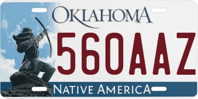 OK license plate 560AAZ