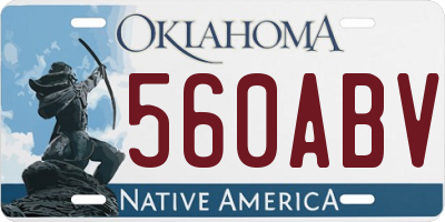 OK license plate 560ABV