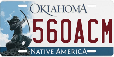 OK license plate 560ACM