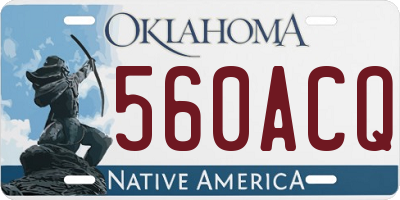 OK license plate 560ACQ