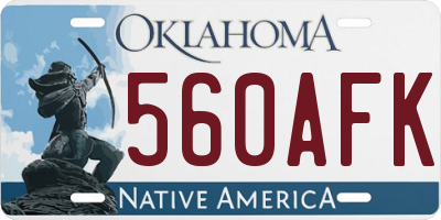 OK license plate 560AFK