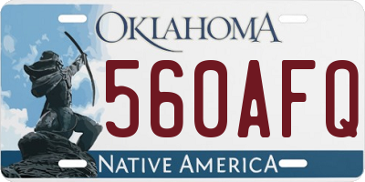 OK license plate 560AFQ