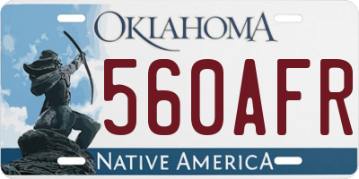 OK license plate 560AFR