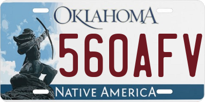OK license plate 560AFV