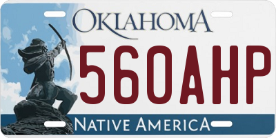 OK license plate 560AHP