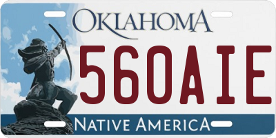 OK license plate 560AIE