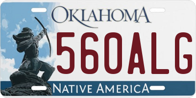 OK license plate 560ALG
