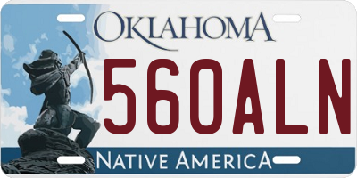 OK license plate 560ALN