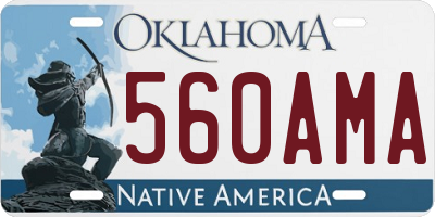OK license plate 560AMA