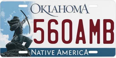 OK license plate 560AMB