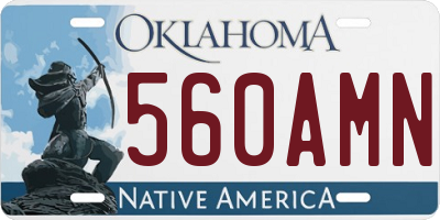 OK license plate 560AMN