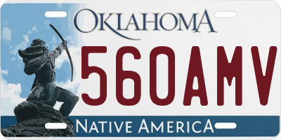 OK license plate 560AMV