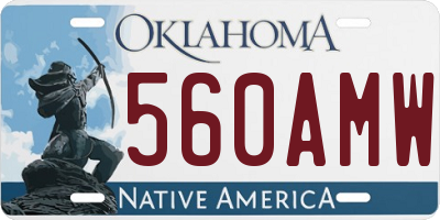 OK license plate 560AMW