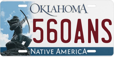 OK license plate 560ANS