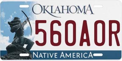 OK license plate 560AOR