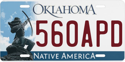 OK license plate 560APD