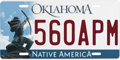 OK license plate 560APM