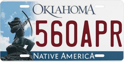 OK license plate 560APR