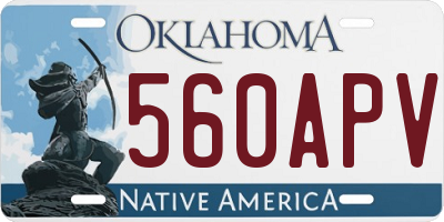 OK license plate 560APV