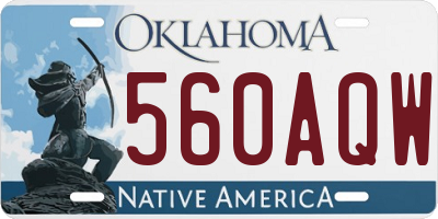 OK license plate 560AQW