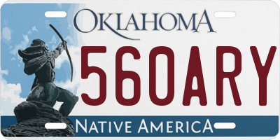OK license plate 560ARY