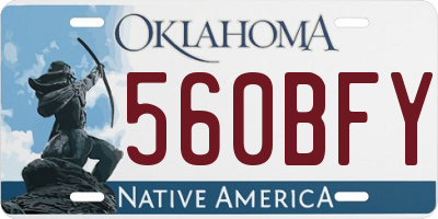 OK license plate 560BFY