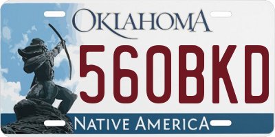 OK license plate 560BKD