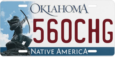 OK license plate 560CHG