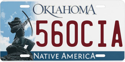 OK license plate 560CIA
