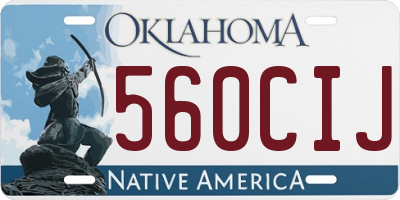 OK license plate 560CIJ