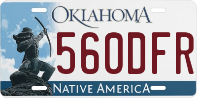 OK license plate 560DFR