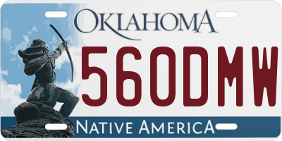 OK license plate 560DMW