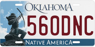 OK license plate 560DNC